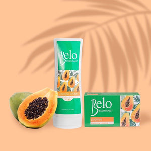 Belo Essentials Papaya Lotion + Papaya Bar Soap