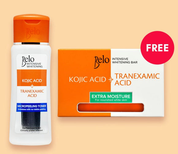 Belo Intensive Kojic + Tranexamic Acid Micropeeling Toner + Free Extra Moisture Bar Soap