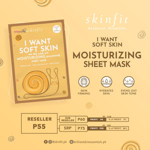 Skinfit I WANT SOFT SKIN Moisturizing Sheet Mask, 10 Sheets