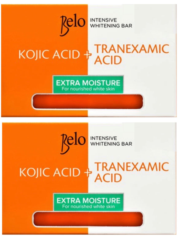 Belo Kojic Acid + Tranexamic Acid Extra Moisture Bar Soap, 65g (2 Bars)