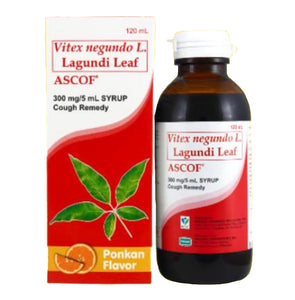ASCOF Lagundi for Kids 300mg/5mL Ponkan-Flavored Syrup 120mL Bottle
