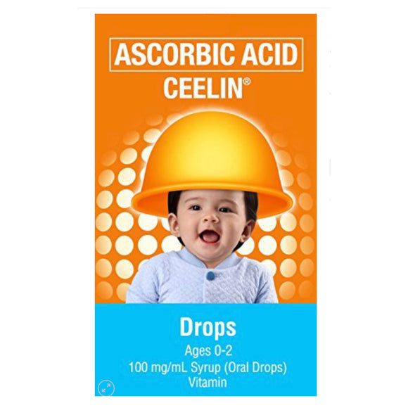 Ceelin Ascorbic Acid Oral Drops Ages 0-2 Years Old, Orange Flavor, 30ml
