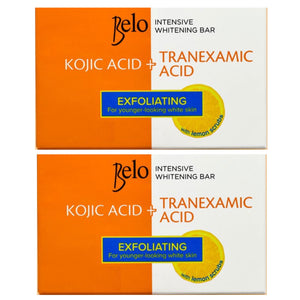Belo Intensive Kojic acid + Tranexamic Acid Exfoliating Bar Soap, 65g x 2 Soaps