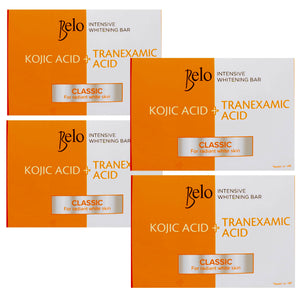 Belo Intensive Kojic Acid + Tranexamic Acid Classic Bar Soap, 65g x 4 Soaps
